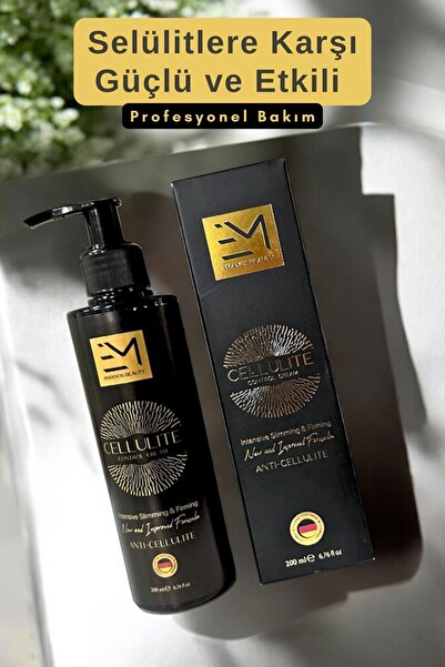 EM AMANOS BEAUTY Selülit Kremi - 200 ml - Profesyonel Sıkılaştırıcı Kafein Ve Doğal Bitki Özlü