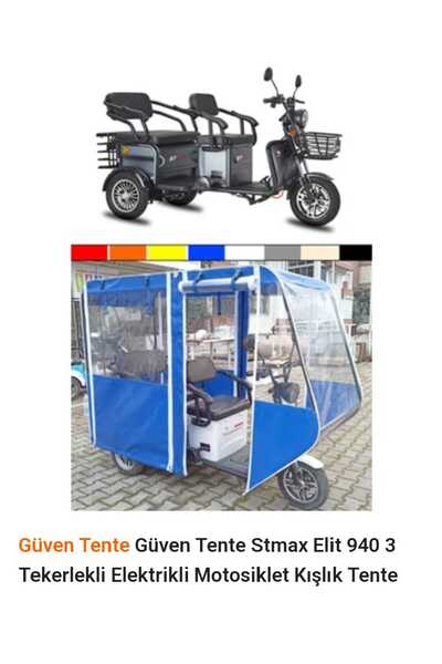 STMAX Güven Tente Stmax Elit 940 3 Tekerlekli Elektrikli Motosiklet Kışlık Tente