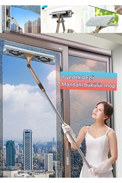 MOLTO PLASTİK Molto Mikrofiber Cam Silme Aparatı Sağlam Bükülebilir Teleskopik Sopa Cam Silecek