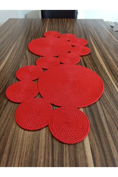 Naspar Red Runner / Table / Living Room Coffee Table Cover (75X34)