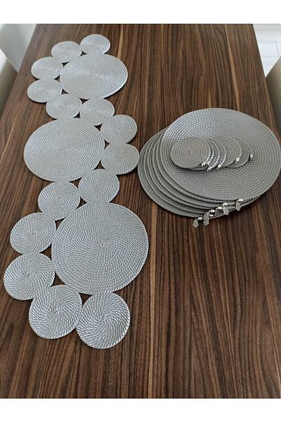 Naspar Runner de culoare gri argintiu - Coaster american de servire/Masa/Consola (105*34 CM)