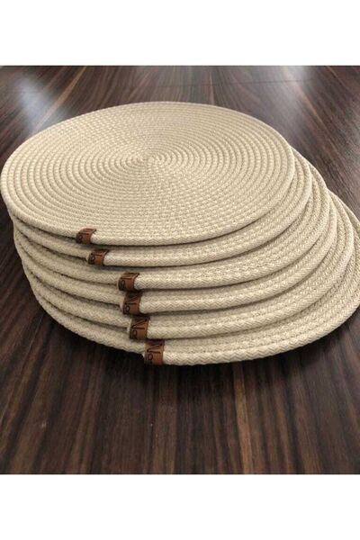 Naspar 6 Pieces Ecru Plate / Placemat Presentation 32 Cm