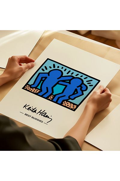 ARTHOUSECOLLECTIVE Αφίσα Keith Haring - Best Buddies - Αφίσα χωρίς πλαίσιο σε μεγέθη ζωγραφικής