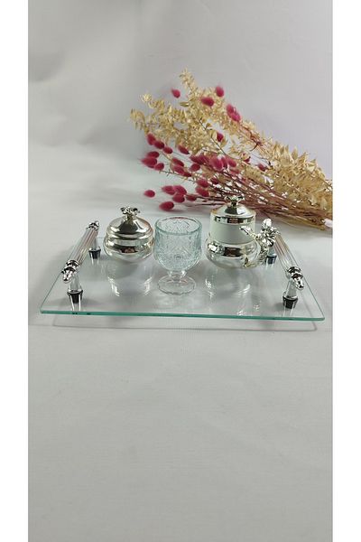 Basic Creation White Circle Tray - Brown Wishing Tray