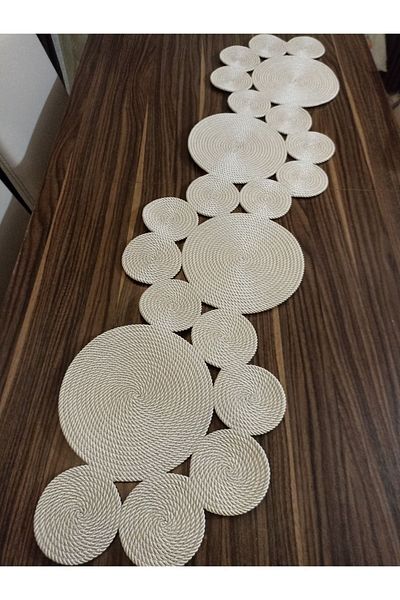 Naspar Κάλυμμα τραπεζιού σαλονιού 140*35 εκ. Cream Runner Table