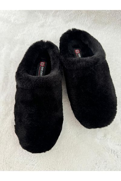 MODA SENİ Green Plush Soft Women's Slippers - Winter Comfortable Sole Gezer Home Garden
