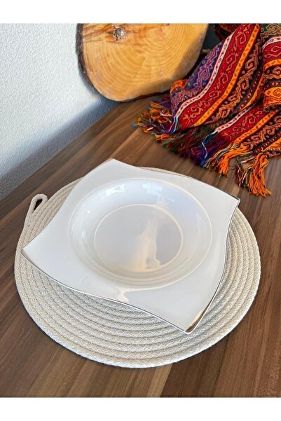 Naspar 2 Pieces 100% Cotton Ecru Plate / Placemat