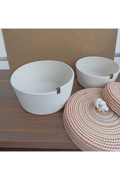Naspar 2-Piece Decorative Bread Basket with Lid - Multi-Purpose Storage Box