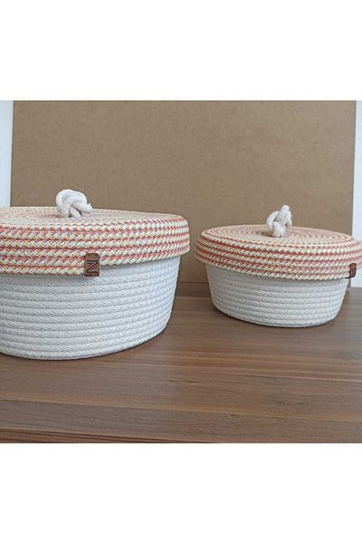 Naspar 2-Piece Decorative Bread Basket with Lid - Multi-Purpose Storage Box
