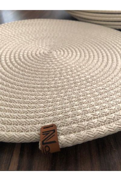 Naspar 6 Bucuri Ecru Farfurie / Placemat Prezentare 32 Cm