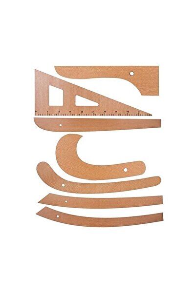 Genel Markalar 7 Parça Ahşap Riga Seti 3mm Riga Takımı Cetvel Ahsap Riga Seti 1