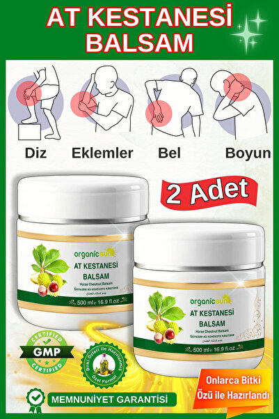Organicsun At Kestanesi Balsamı Jeli 500 ml X 2 Adet Kas Ve Eklem Ağrı Masaj Kremi