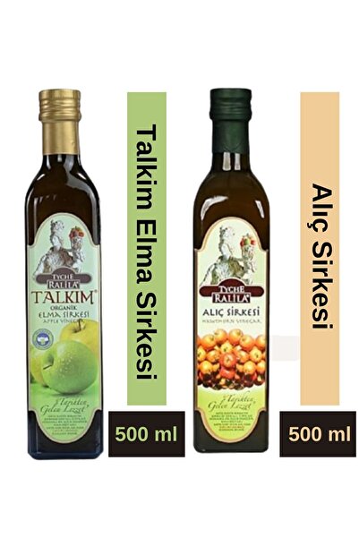 RALİLA Ralila Organik Talkim Elma Sirkesi 500 ml Alıç Sirkesi 500 ml 2 li Set