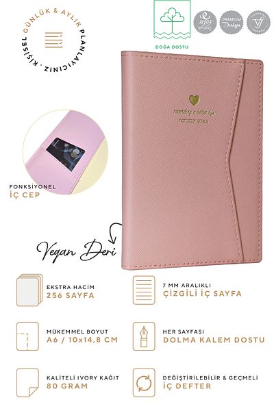 Victoria's Journals A6 Ivory 128 Sheets - Notebook with Snap and Pocket