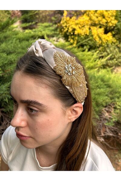 ByMerve Bym610 Design - Coroană de păr pentru femei Mink Henna, accesoriu de ...