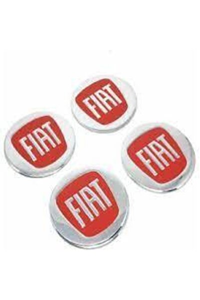 YED Jant Göbeği Arma/yapıştırma Fiat 4'lü Set Kırmızı 60mm
