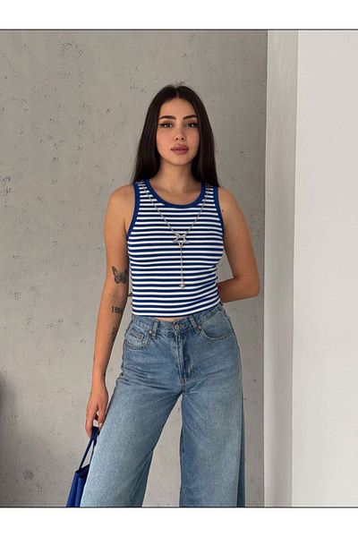 jöns since 1997 Tricou cu dungi negre pentru damă - colier și culoare solidă