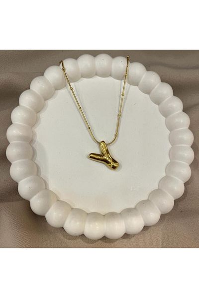 Mistik Aksesuar Steel Huge Balloon Letter Necklace