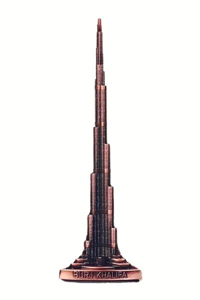 Dünyadan Hediyeler Vintage Metal Burj Khalifa Biblo Bakır 22 cm Burç Halife