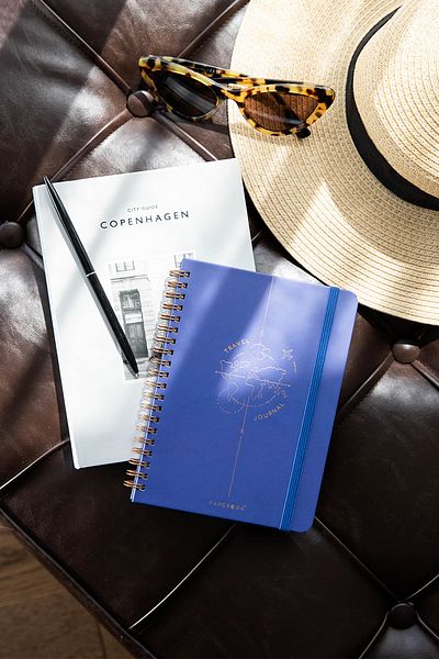 PAPERORA Navy Blue 12.5 X 18 cm Spiraled Hard Cover Travel Notebook - Elastic