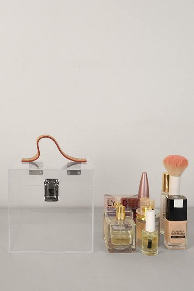Pleksi Marketi Cutie transparentă pentru cosmetice din plexiglas cu capac - 15x15x15cm