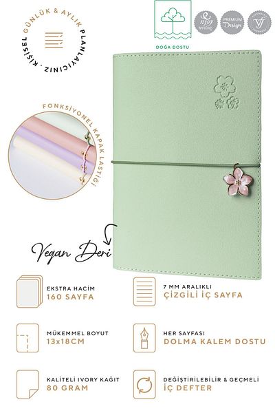 Victoria's Journals 13X18 cm Snap-On Elastic Notebook - 96 Sheets