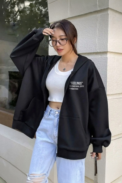 De Carte Seasonal Hooded Ribbed Cardigan Sweatshirt