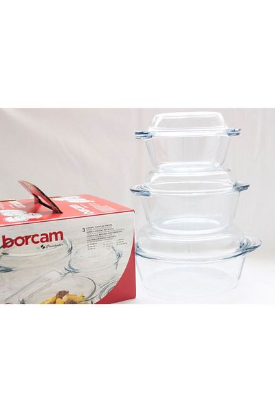 Paşabahçe Borcam Covered Round Pot Set Set of 3159021