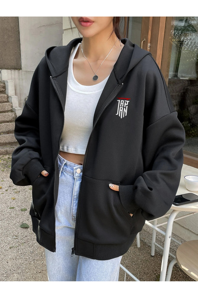 De Carte Ιαπωνική στάμπα - Φούτερ με κουκούλα και εποχιακή ζακέτα