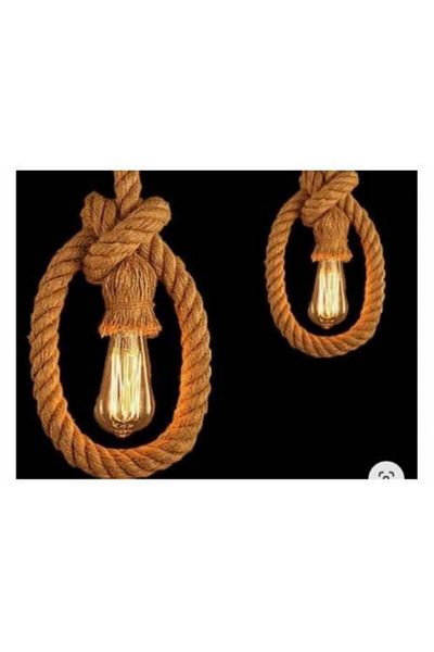 AHŞAP ATÖLYE Jute Rope Chandelier 18-20 Mm 150 Cm Natural Appearance Stylish Product Will Be Sent 1 Piece