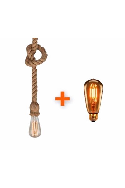 Günay Dekoratif Halat Sarkıt Avize 1 Metre E27 Ampul Dahil