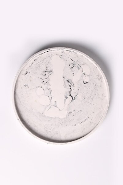 Agon Marble Patterned Decorative Plate & Flower Pot Base 20 cm