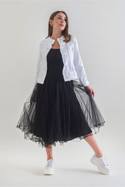 Bold & Young Jachetă albă de blugi Power Strech Snap Fastener