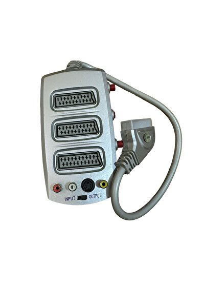 SERMER PAZARLAMA 3 LÜ SCART DAĞITICI 3 RCA FİŞ VE S-VİDEO GİRİŞLİ SILVER RENK...