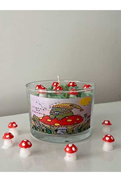 Lights Of Candle Mantar Temalı Figürlü Lavanta Kokulu Bardak Mum