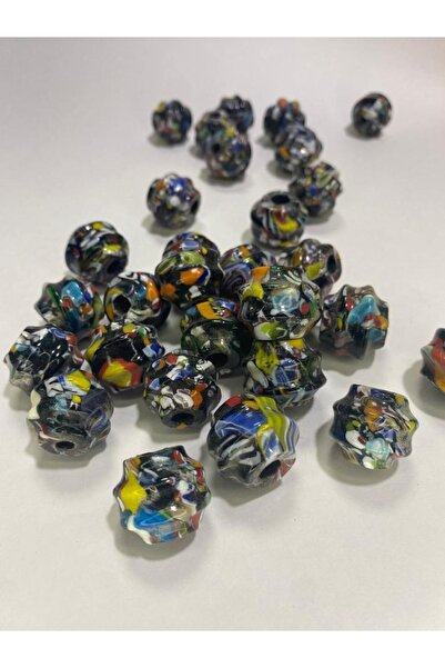 Flea Market Mărgele indiene din sticlă de dimensiuni mari - Mărgele de macram...