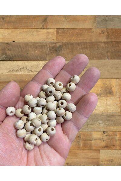 tebrikcim 8 ملم حبات مستديرة خشبية خام 100 جرام متوسط. 250-300 قطعة