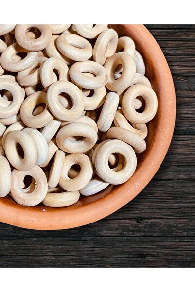 Flea Market Inel din lemn de 2,5 cm (10 bucăți)