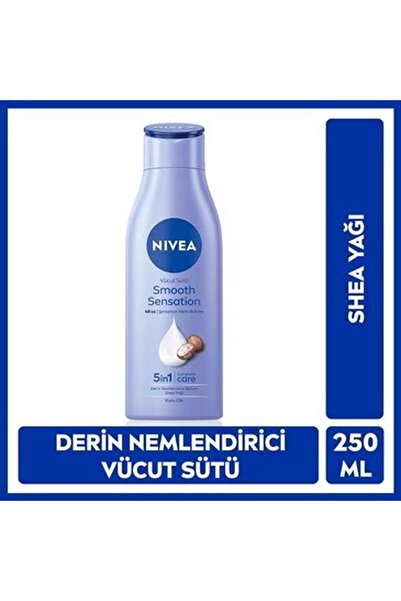 NIVEA Nemlendirici Vücut Sütü Smooth Sensation 250 ml Kuru Ciltler, Shea Yağı
