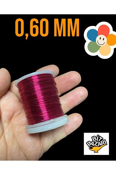 izmir Bitpazarı Χάλκινο σύρμα λουλουδιών 0,60 mm - Σύρμα κοσμήματος - Σύρμα χόμπι - 1 καρούλι