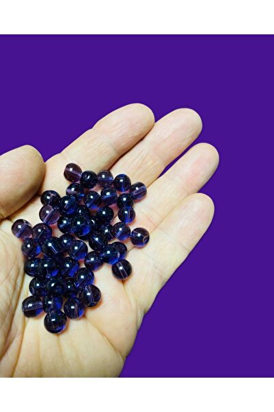 Flea Market 50 bucăți de mărgele de sticlă violetă de 8 mm - mărgele de bijut...