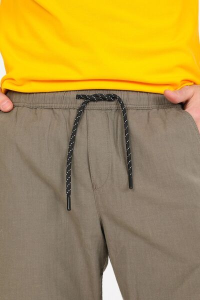 Wise Хакі бавовняні чоловічі капрі-шорти - з зав'язкою на талії