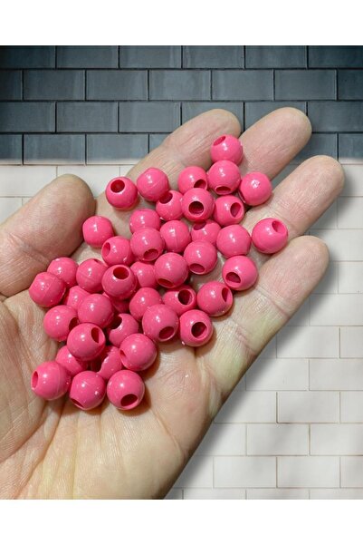 YuliCraft Φούξια Πλαστικές Χάντρες 10mm 100 Τεμάχια