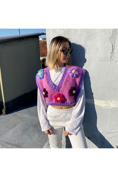 El örgüsü Women's Sweater - Hand Knitted