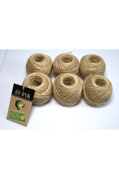 tebrikcim 6 Pieces of Jute Thread - Linen Thread - Whip String - Packing Thread -