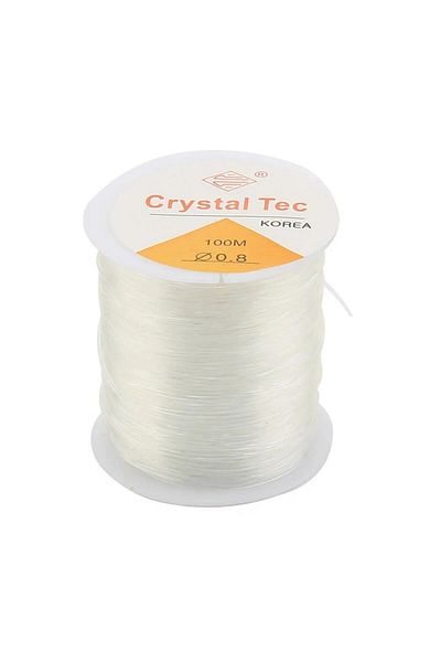 Flea Market Crystal-tec 100 de metri Linie de cauciuc flexibilă din silicon pentru mărgele și bijuterii - 0,8 mm transparentă