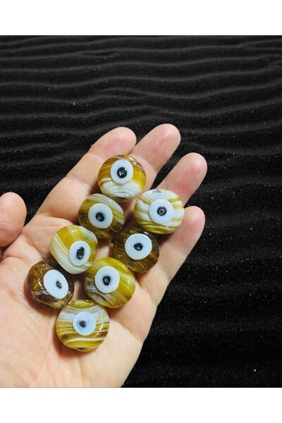 Flea Market Balkahve Ebruli - خرزة عين الشر الهندباء الزجاجية المصنوعة يدويًا...