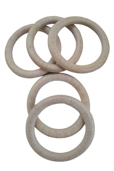 Selin Teether Natural Wooden Ring (80 Mm - 5 Pieces)