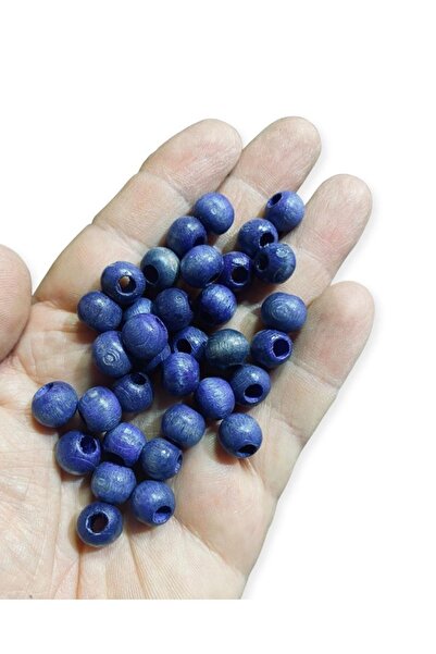 Flea Market Ξύλινες χάντρες Panama Blue 10mm - 200 τεμάχια -