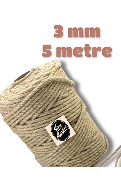 izmir Bitpazarı 3 Mm 5 Metre Jut Halat Ip - Kendir Ip - Dekor Ipi - Kendir Ip